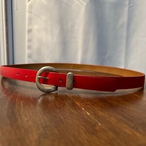 Vintage red belt silver buckle
